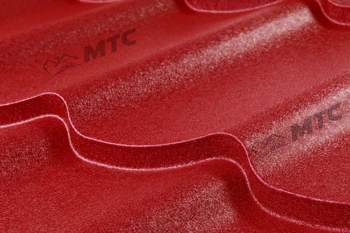 Țiglă metalică MTC Authentic, finisaj SuperMat, RAL 3005 — Roșu vin